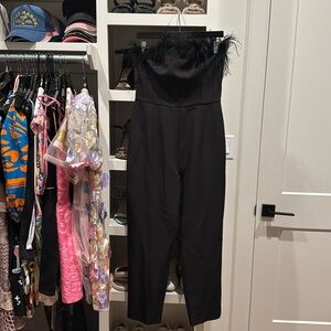 Strapless boot cut romper